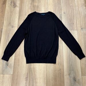 🌟PATRICK ASSARAF🌟 MENS CREWNECK EXTRA FINE MERINO WOOL NAVY SZ L